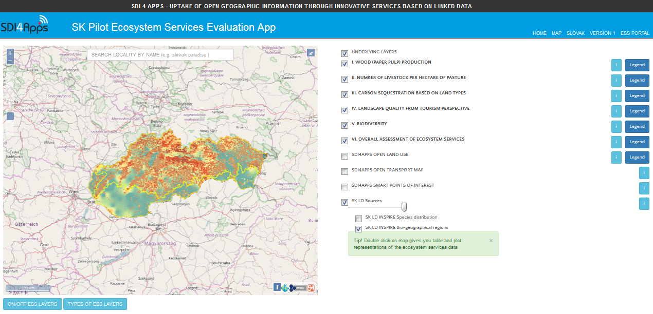 ESS evaluation app (screenshot)